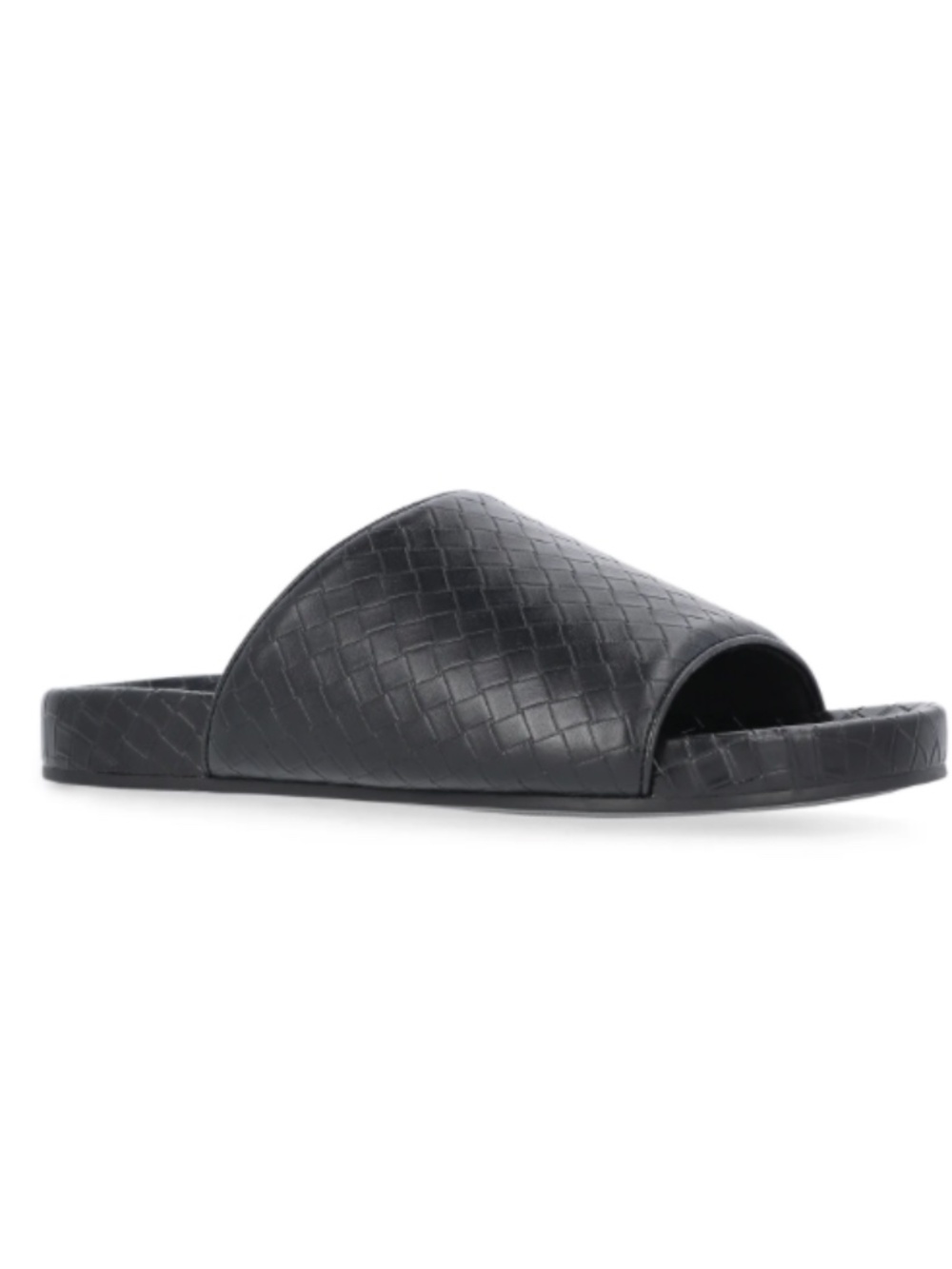 BNWT! Black Vegan Woven Bottega Style Vacay Beach Slides